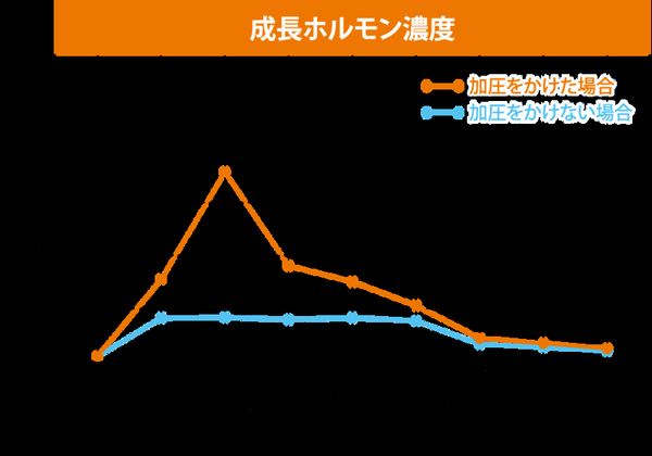 加圧トレーニング→成長ホルモンの分泌 画像